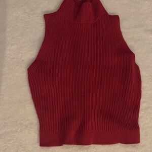 She + Sky Red Sleeveless Knit Top